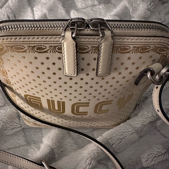 GUCCI LIMITED EDITION Leather GUCCY Gold Stars Mini Dome Crossbody Bag&Strap - Picture 13 of 16